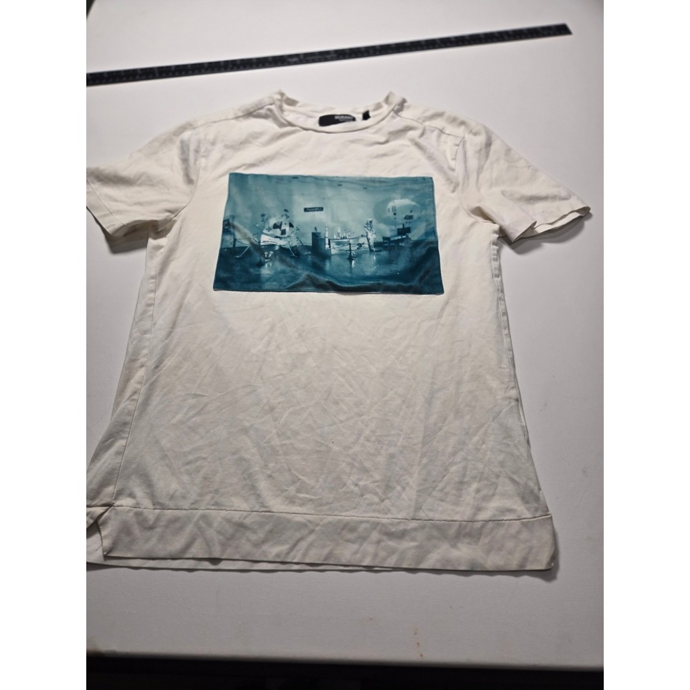 Murano Graphic Tee Mens Small White Good Space Astronaut Slim Fit T-Shirt
